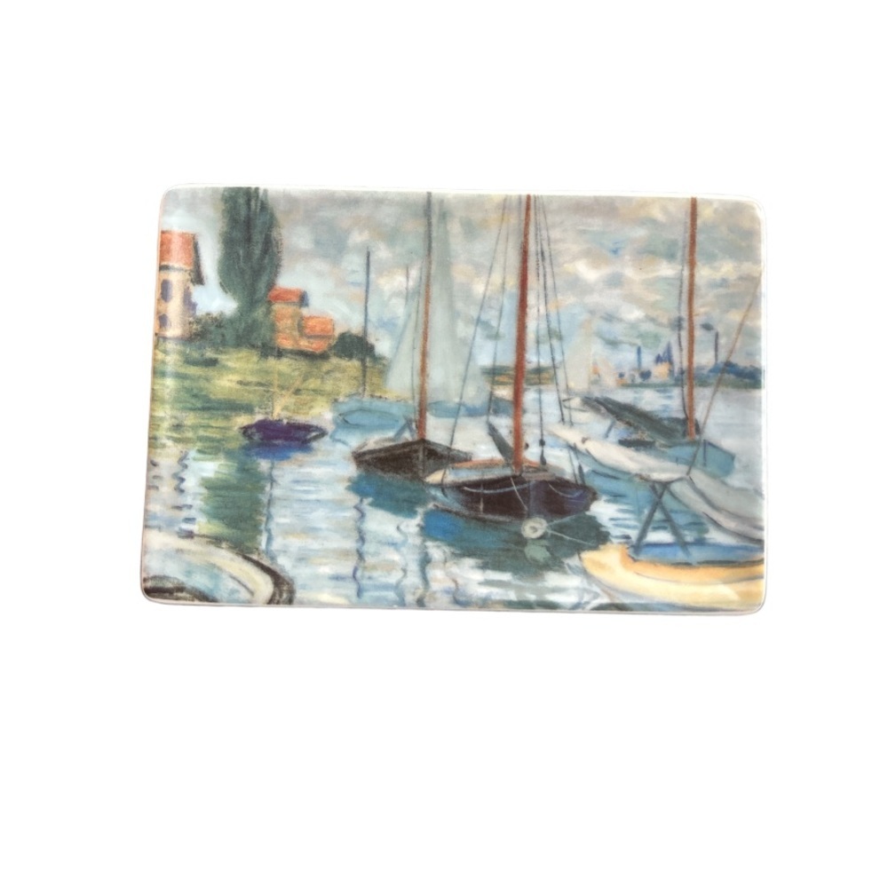 Sailboats On The Seine Plate Dish